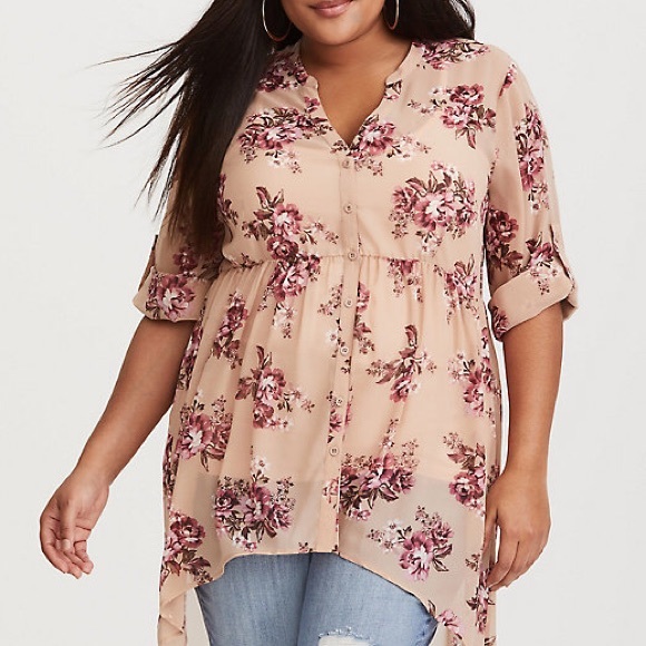 SOLD Torrid Hi-Lo Chiffon Tunic - Picture 2 of 8